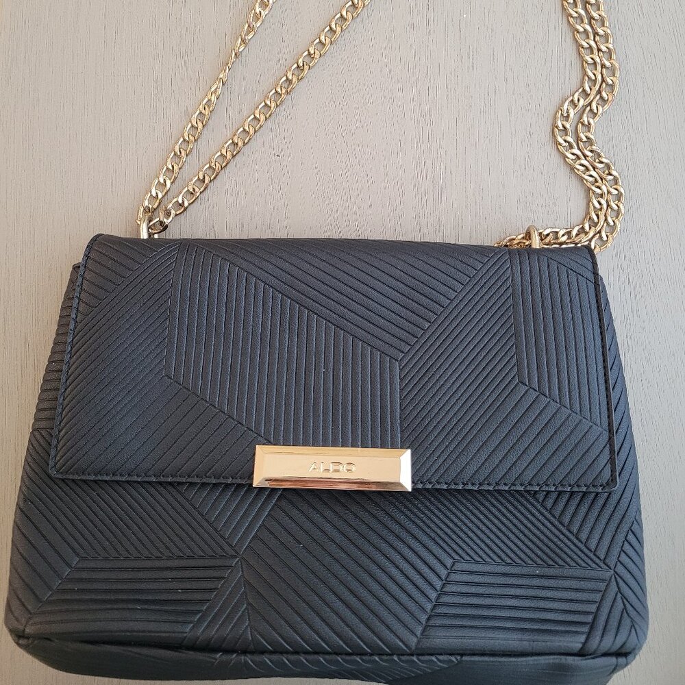 Aldo black quilted crossbody bag